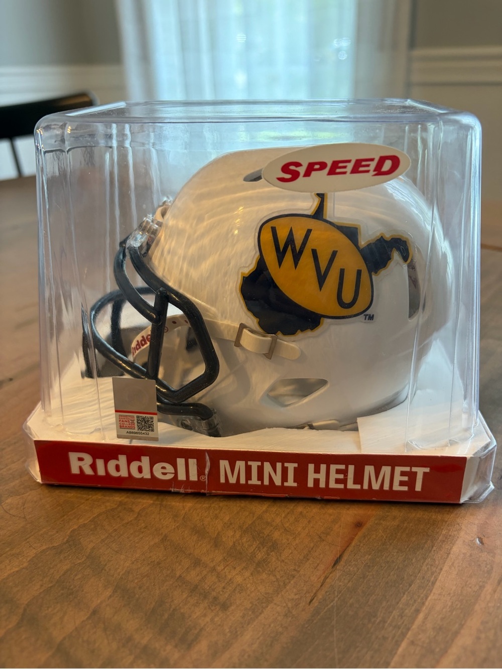 NIB- WVU Signed Mini Helmet